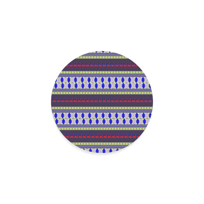 Colorful Geometric Horizontal Pattern Round Coaster