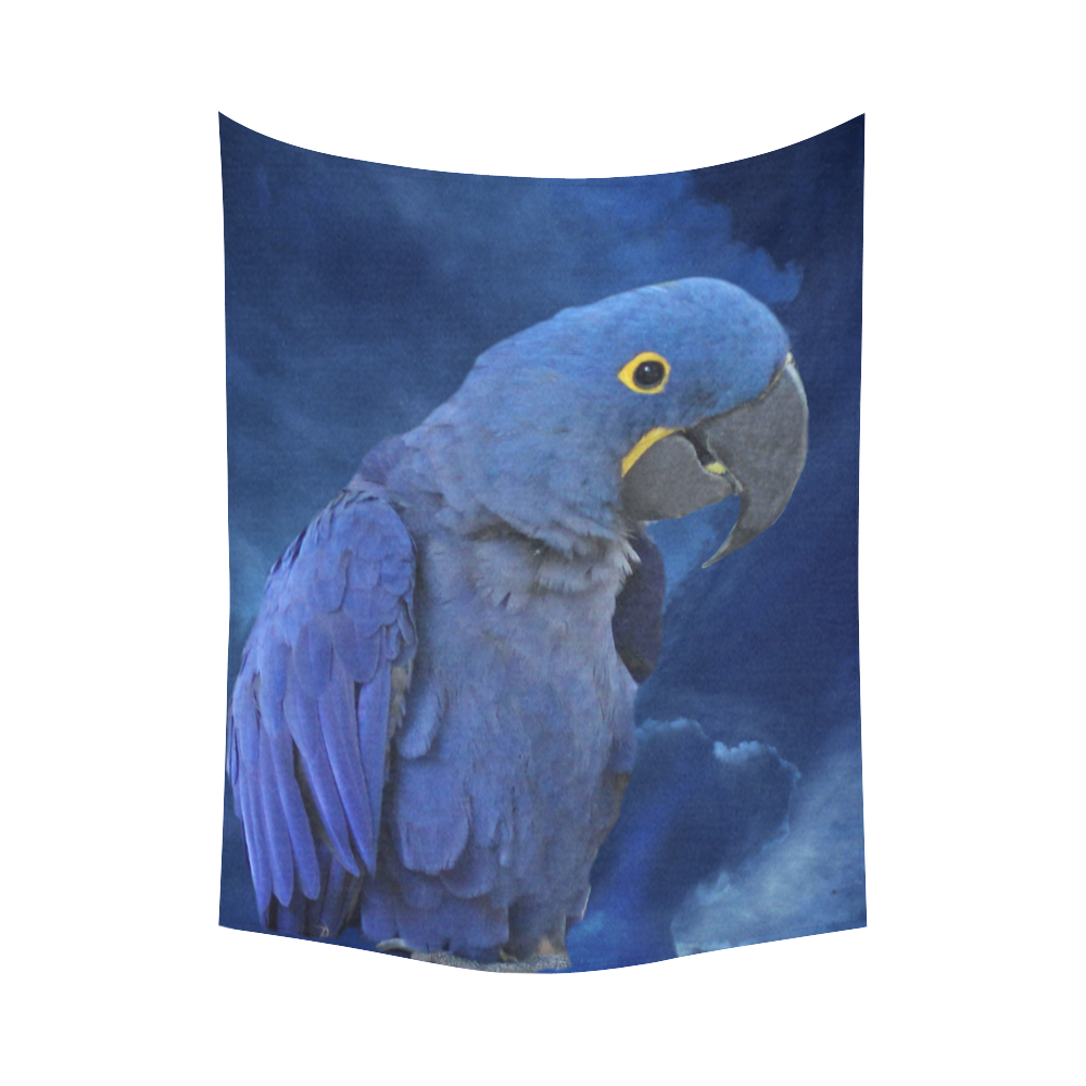 Hyacinth Macaw Cotton Linen Wall Tapestry 60"x 80"