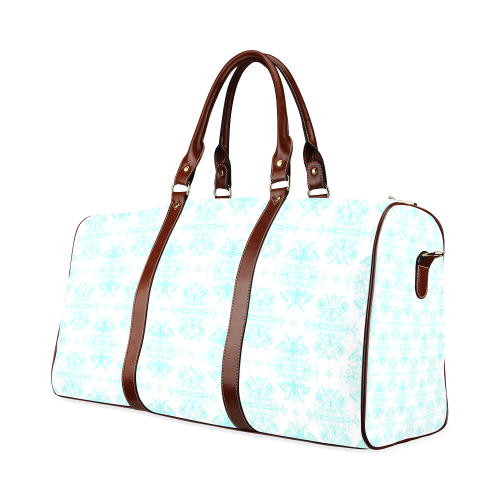 Wall Flower in Airy Blue Drama by Aleta Waterproof Travel Bag/Large (Model 1639)