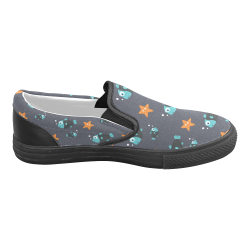 Blue fish and starfish   - sea and fish Men's Slip-on Canvas Shoes (Model 019)