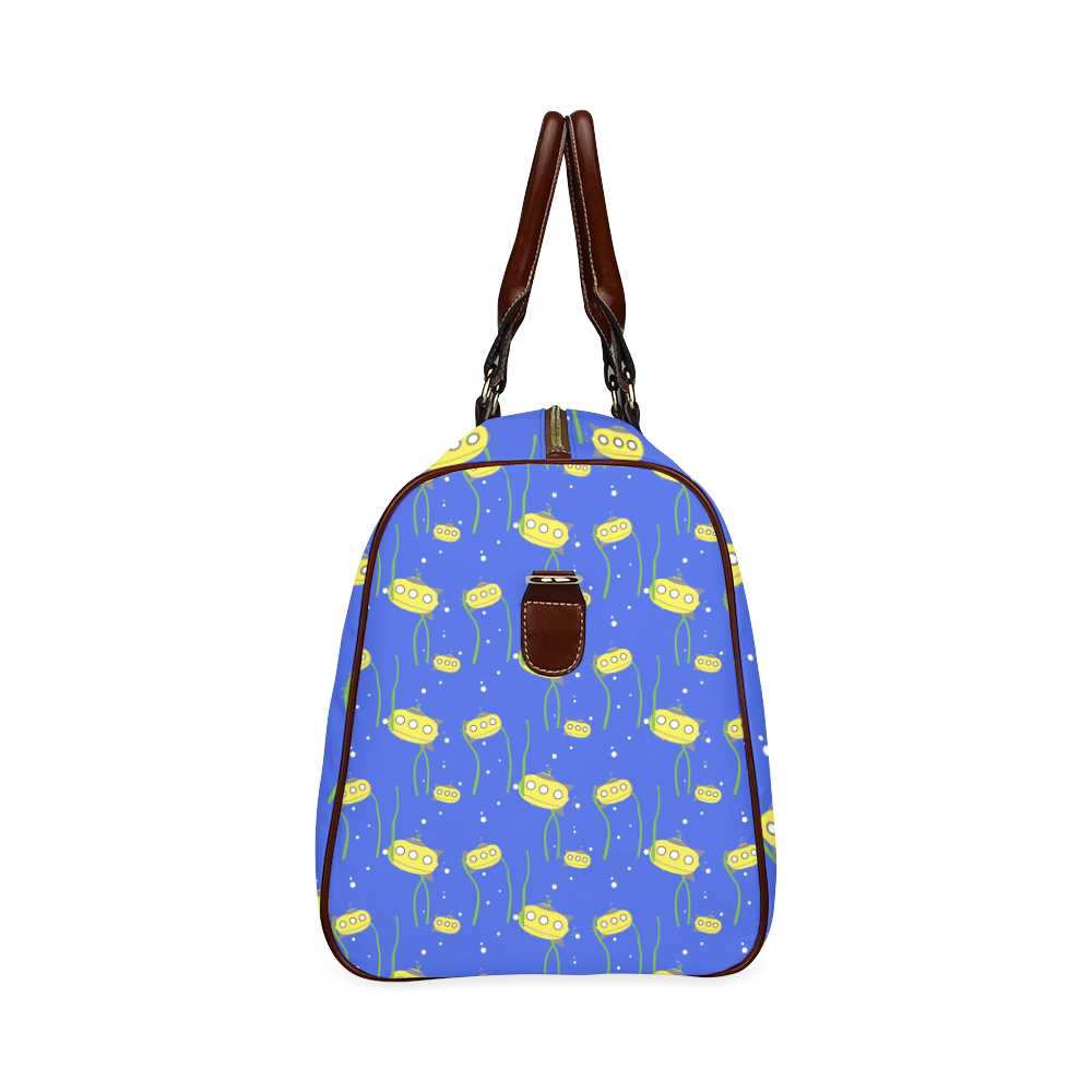 Yellow small submarine   - cartoon and yellow Waterproof Travel Bag/Large (Model 1639)