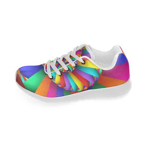 Rainbow Spiral Cool Abstract Fractal Art Women’s Running Shoes (Model 020)