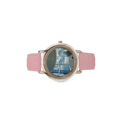 Lighthouse View Women's Rose Gold Leather Strap Watch(Model 201)