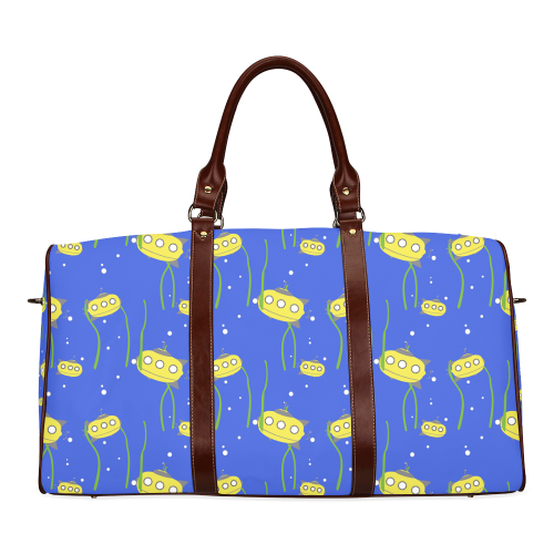 Yellow small submarine   - cartoon and yellow Waterproof Travel Bag/Large (Model 1639)