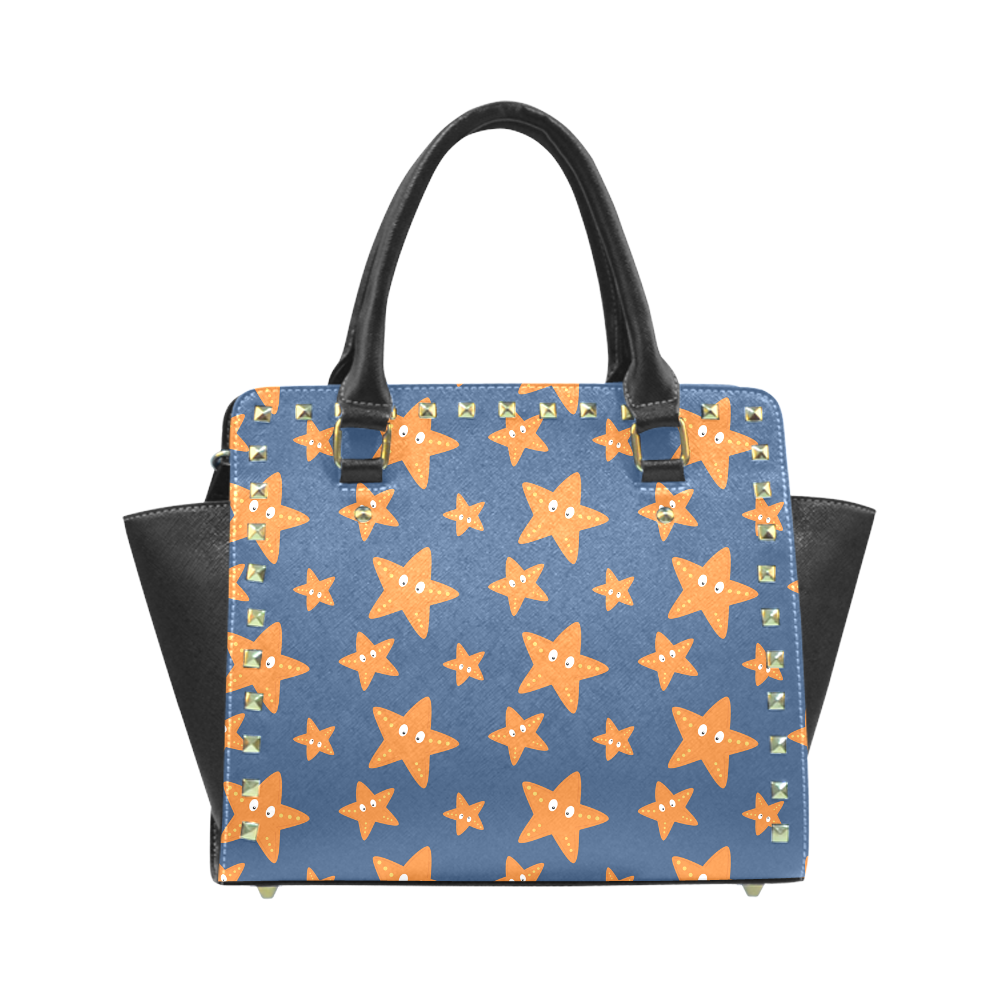 Cute starfish   - cute and sea Rivet Shoulder Handbag (Model 1645)