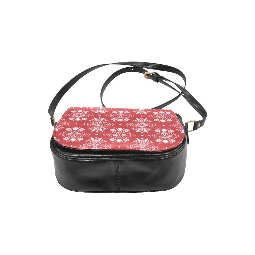 Wall Flower in Aurora Red Light by Aleta Classic Saddle Bag/Small (Model 1648)