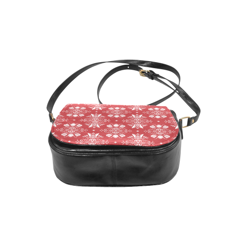 Wall Flower in Aurora Red Light by Aleta Classic Saddle Bag/Small (Model 1648)