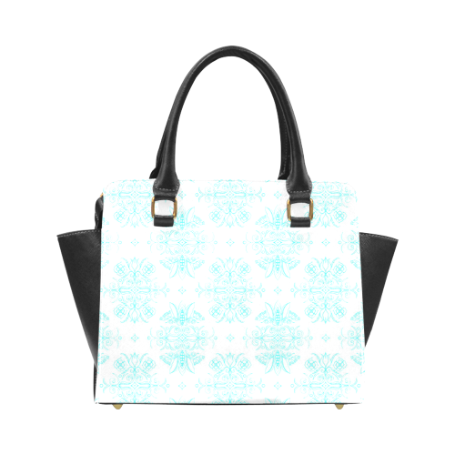 Wall Flower in Airy Blue Drama by Aleta Rivet Shoulder Handbag (Model 1645)