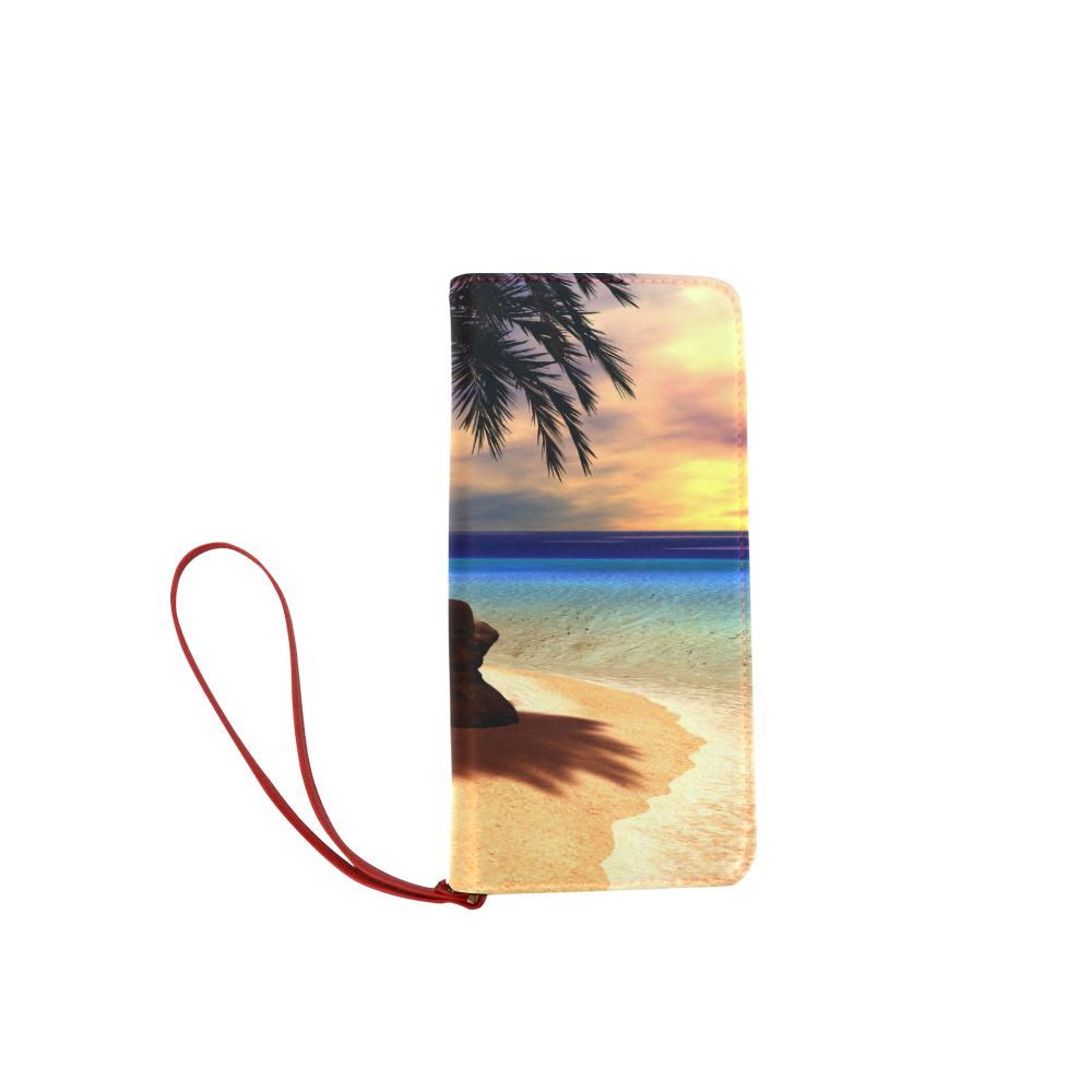 Awesome sunset over a tropical island Women's Clutch Wallet (Model 1637)