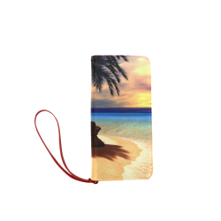 Awesome sunset over a tropical island Women's Clutch Wallet (Model 1637)