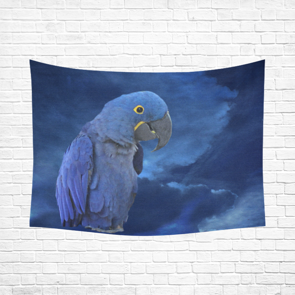 Hyacinth Macaw Cotton Linen Wall Tapestry 80"x 60"