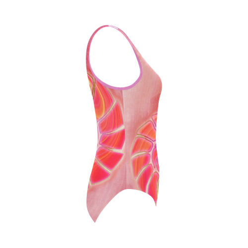 pink wash nautilus Vest One Piece Swimsuit (Model S04)