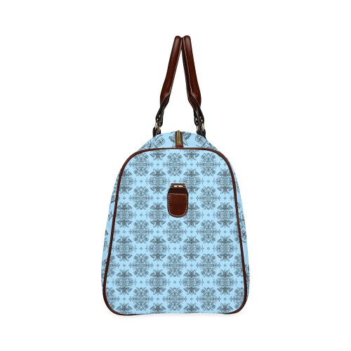 Wall Flower in Airy Blue by Aleta Waterproof Travel Bag/Large (Model 1639)