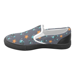 Blue fish and starfish   - sea and fish Men's Unusual Slip-on Canvas Shoes (Model 019)