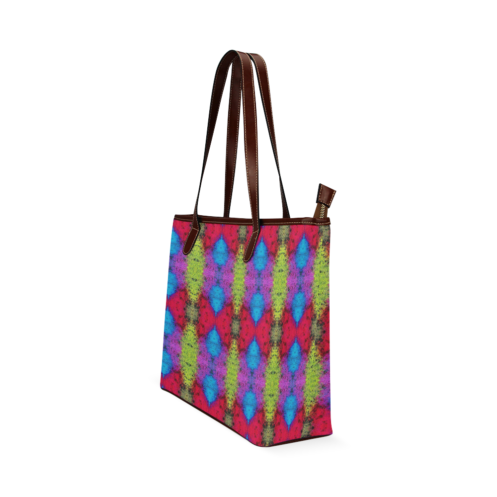 Colorful Painting Goa Pattern Shoulder Tote Bag (Model 1646)