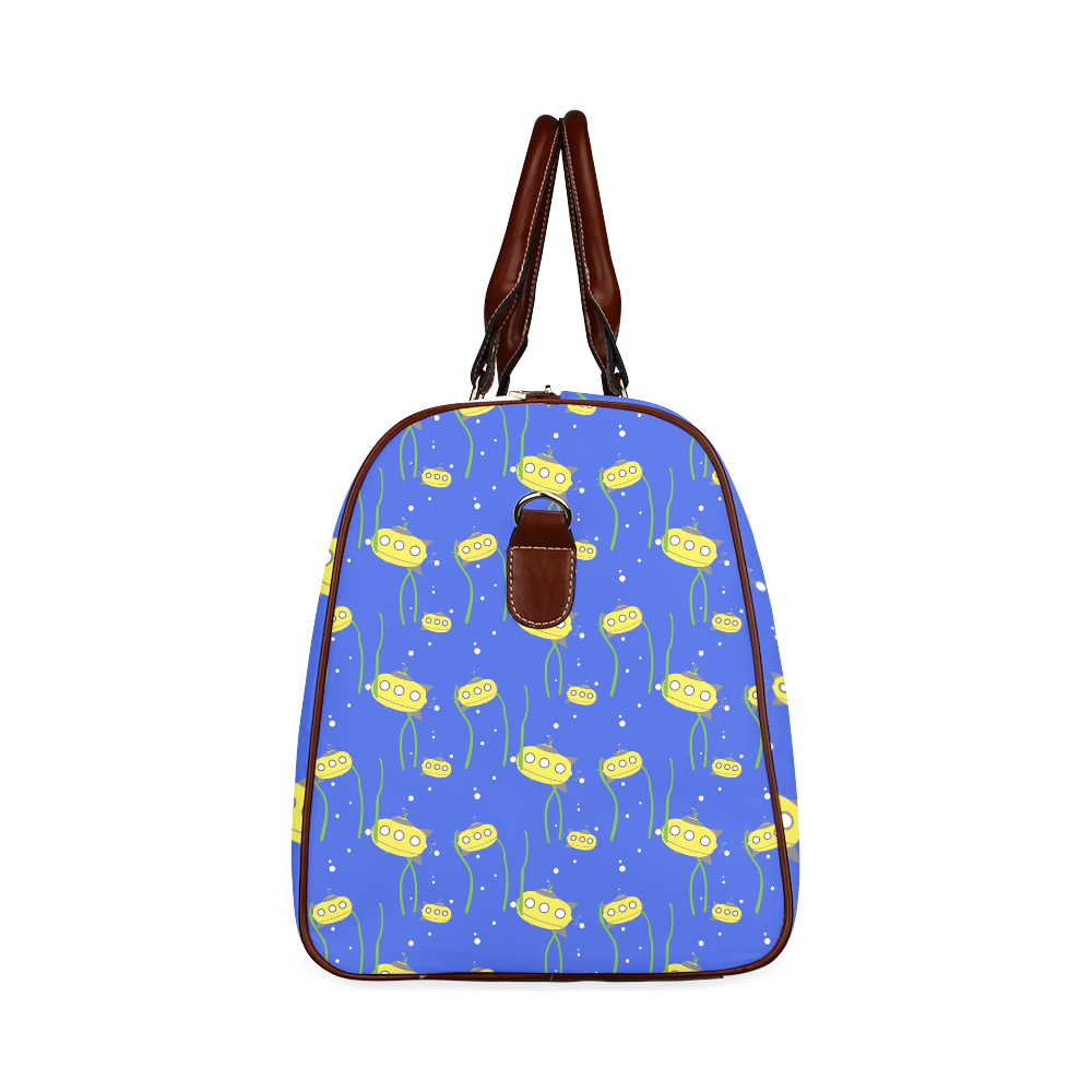 Yellow small submarine   - cartoon and yellow Waterproof Travel Bag/Large (Model 1639)