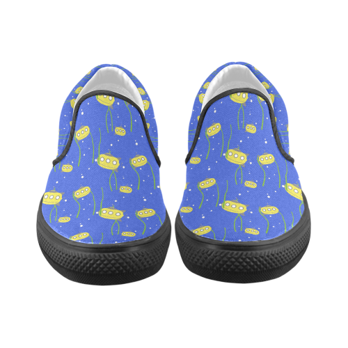 Yellow small submarine   - cartoon and yellow Men's Unusual Slip-on Canvas Shoes (Model 019)
