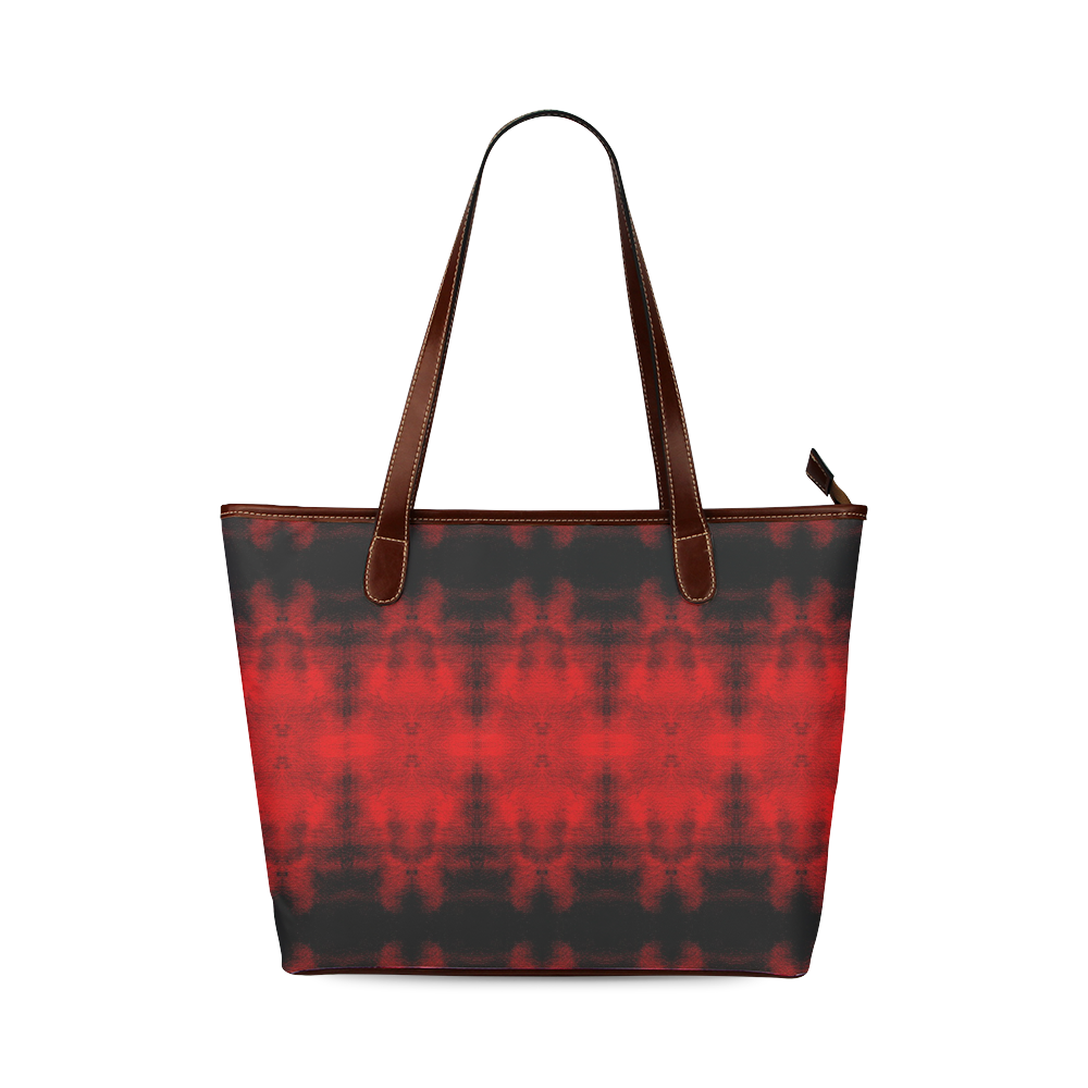 Red Black Gothic Pattern Shoulder Tote Bag (Model 1646)