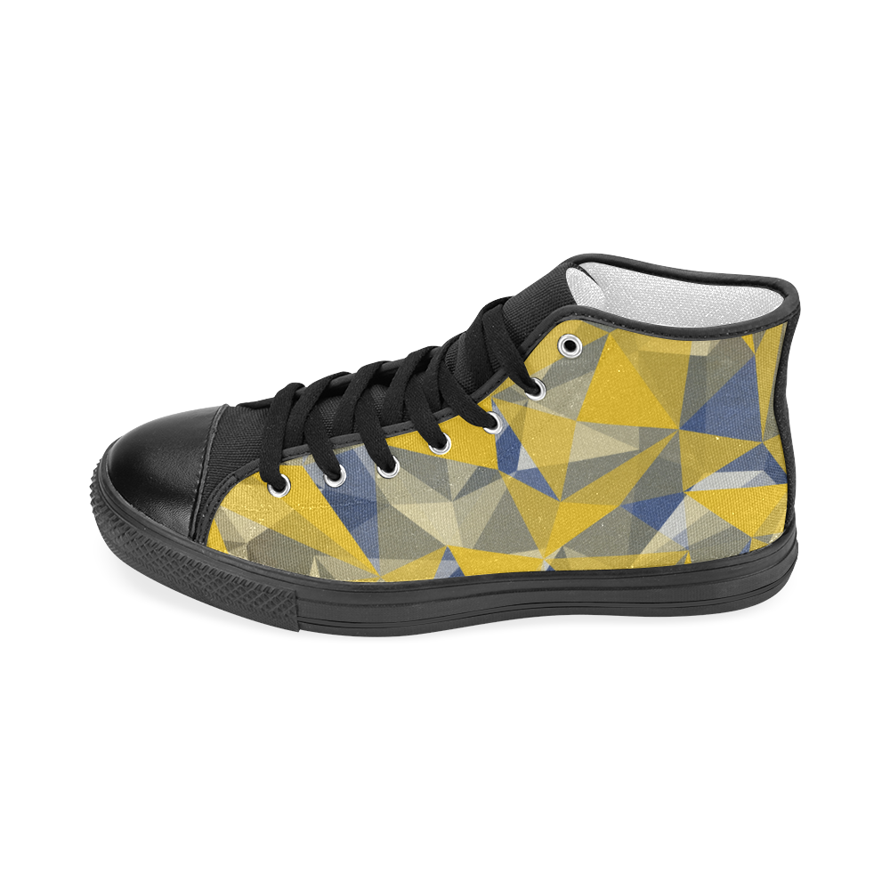 texture yellow Men’s Classic High Top Canvas Shoes (Model 017)