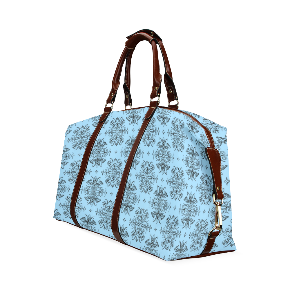 Wall Flower in Airy Blue by Aleta Classic Travel Bag (Model 1643)