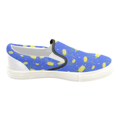 Yellow small submarine   - cartoon and yellow Men's Slip-on Canvas Shoes (Model 019)