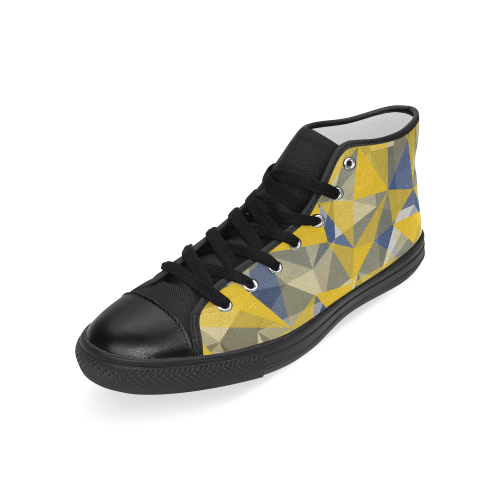 texture yellow Men’s Classic High Top Canvas Shoes (Model 017)