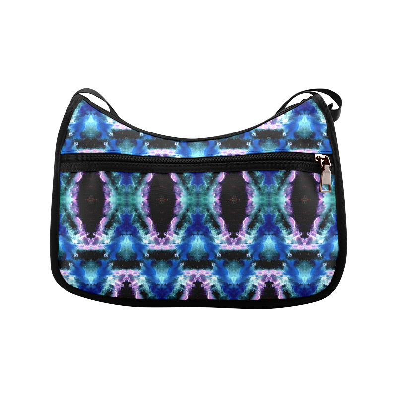 Blue, Light Blue, Metallic Diamond Pattern Crossbody Bags (Model 1616)