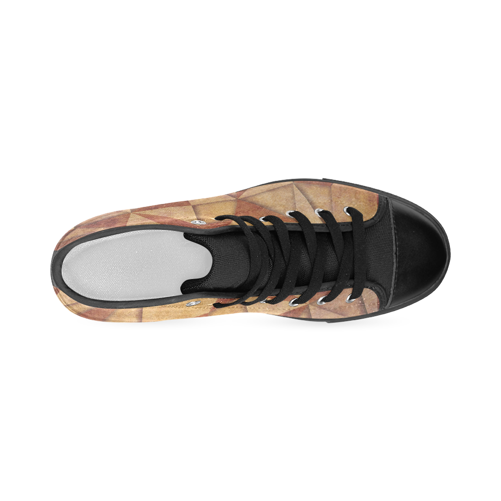 texture brown Men’s Classic High Top Canvas Shoes (Model 017)