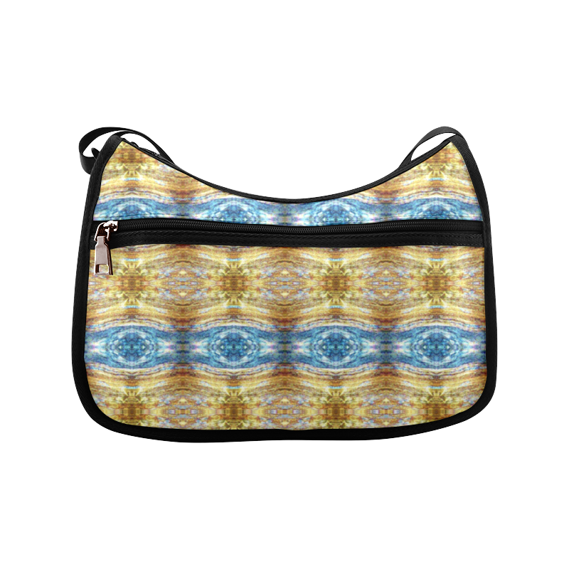 Gold and Blue Elegant Pattern Crossbody Bags (Model 1616)