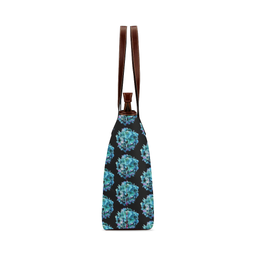 Green Blue Hydrangea Pattern Shoulder Tote Bag (Model 1646)