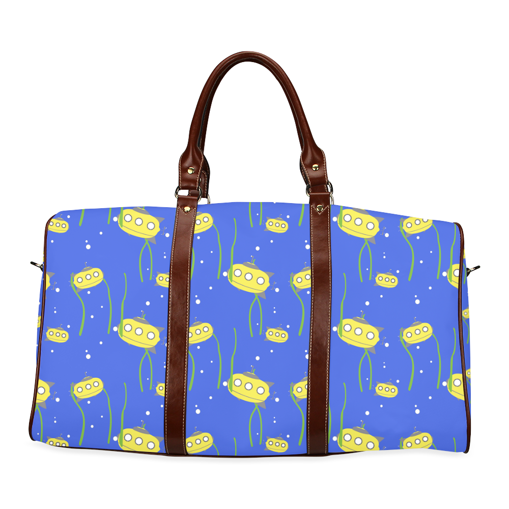 Yellow small submarine   - cartoon and yellow Waterproof Travel Bag/Large (Model 1639)