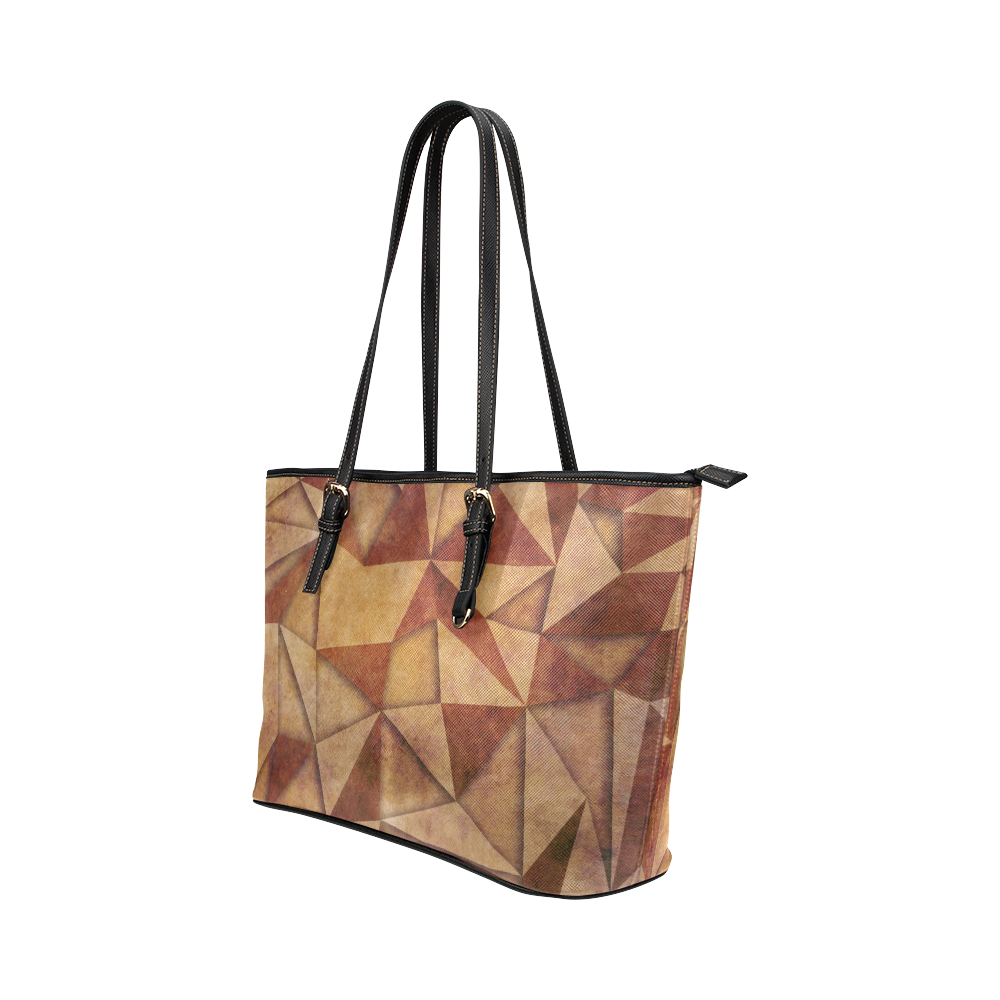 texture brown Leather Tote Bag/Large (Model 1651)