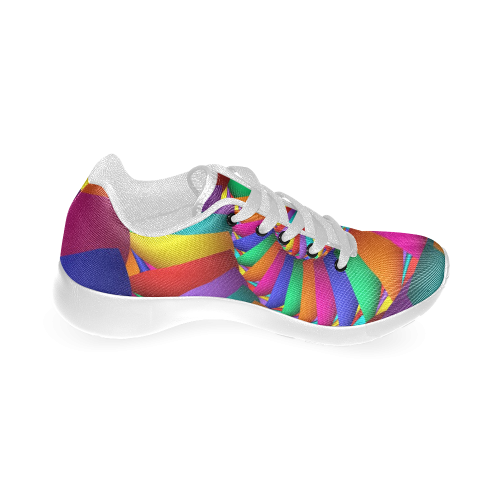 Rainbow Spiral Cool Abstract Fractal Art Women’s Running Shoes (Model 020)