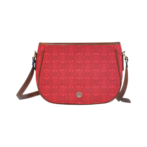 Wall Flower in Aurora Red Wash by Aleta Saddle Bag/Small (Model 1649) Full Customization