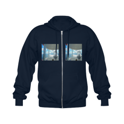 Lighthouse View Gildan Full Zip Hooded Sweatshirt (Model H02)