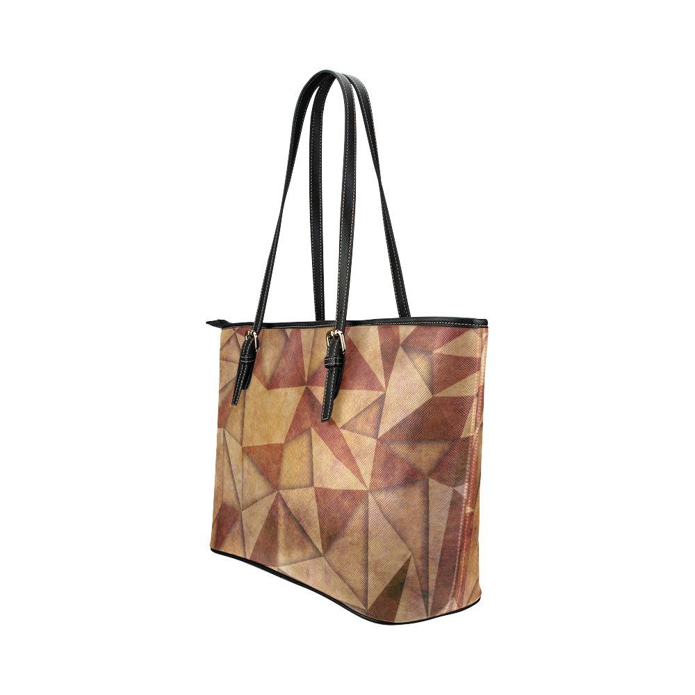 texture brown Leather Tote Bag/Large (Model 1651)