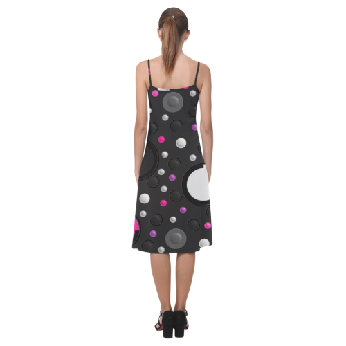 Pink Purple Circles Alcestis Slip Dress (Model D05)
