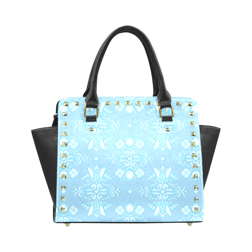 Wall Flower in Airy Blue Wash by Aleta Rivet Shoulder Handbag (Model 1645)