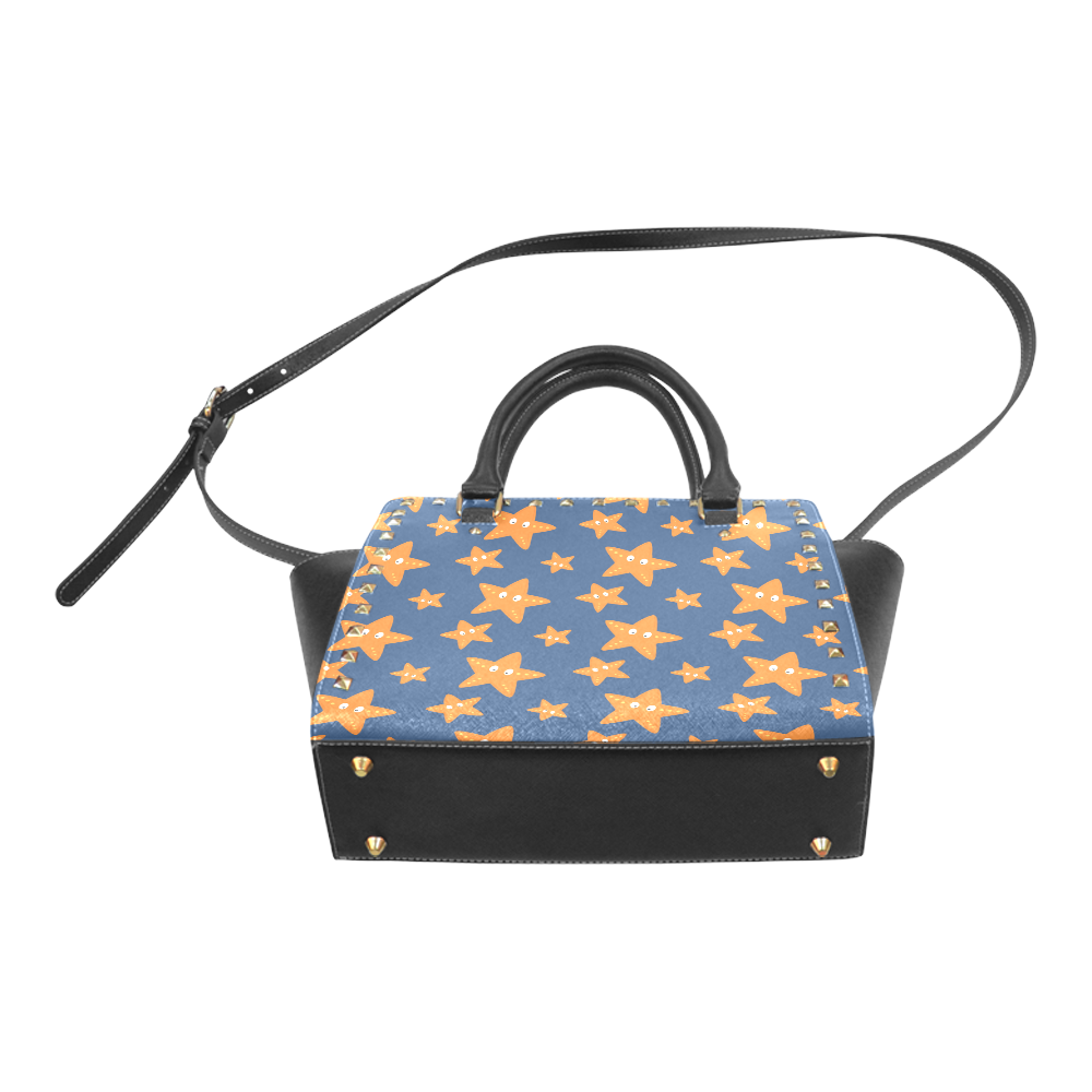 Cute starfish   - cute and sea Rivet Shoulder Handbag (Model 1645)