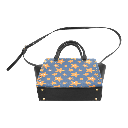 Cute starfish   - cute and sea Rivet Shoulder Handbag (Model 1645)