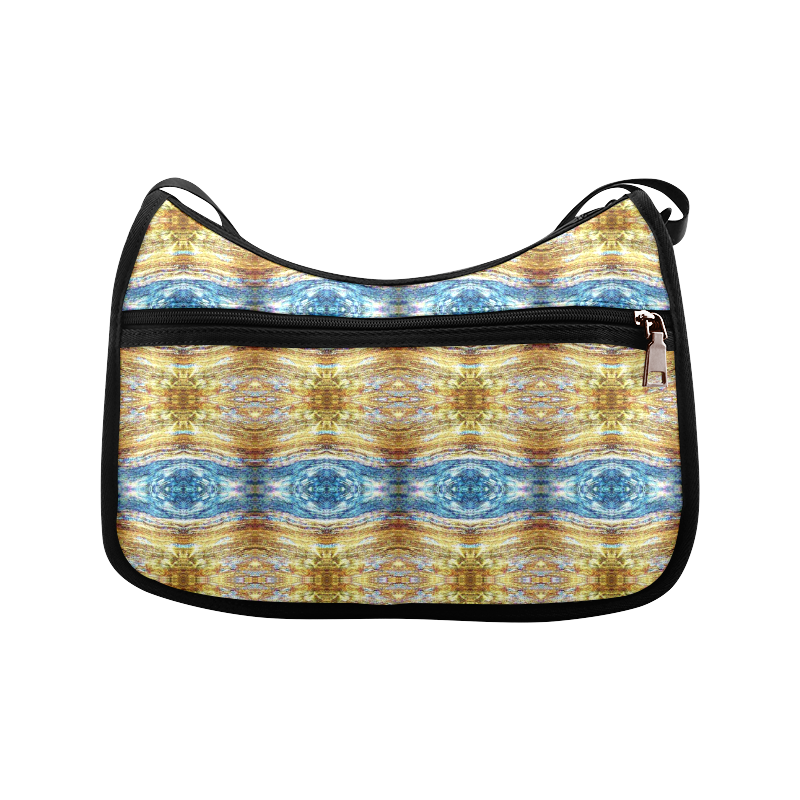 Gold and Blue Elegant Pattern Crossbody Bags (Model 1616)