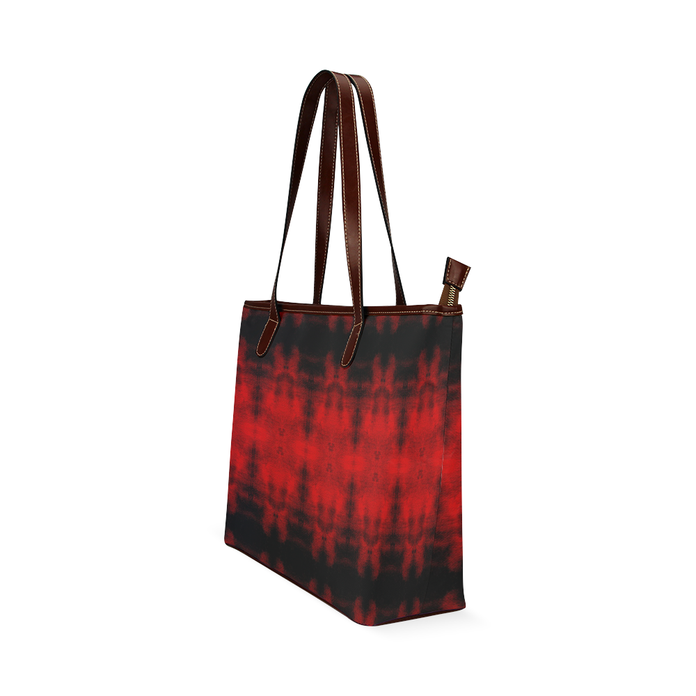 Red Black Gothic Pattern Shoulder Tote Bag (Model 1646)