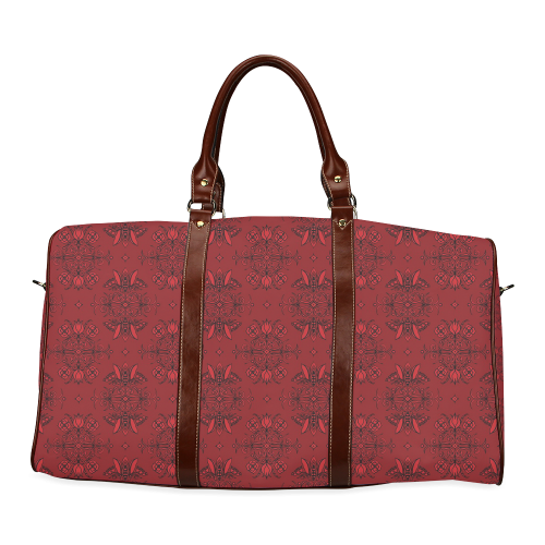 Wall Flower in Aurora Red Drama by Aleta Waterproof Travel Bag/Large (Model 1639)