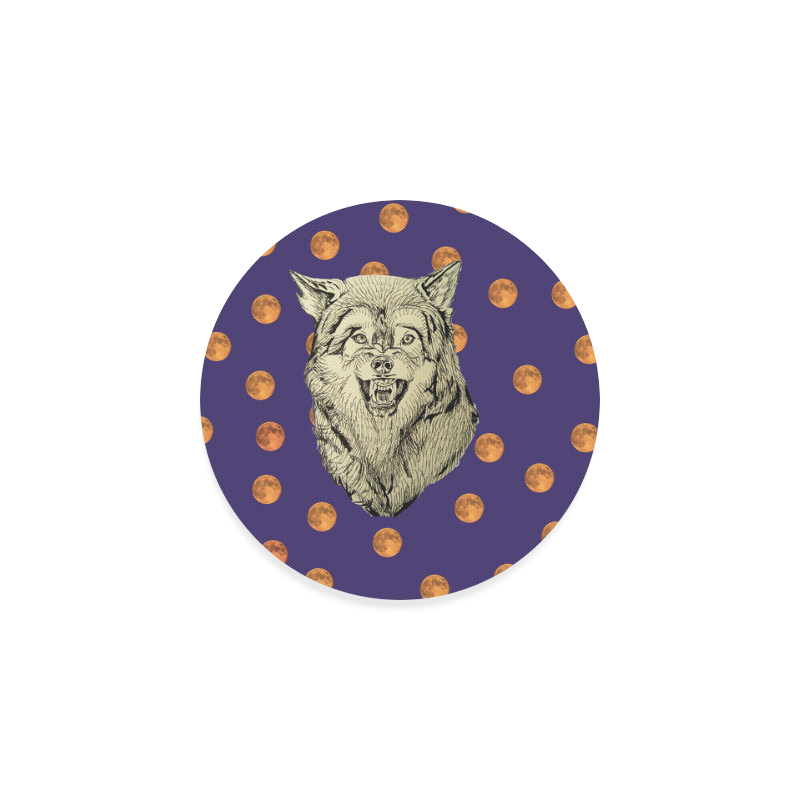 Wolf and moon round coasters Round Coaster