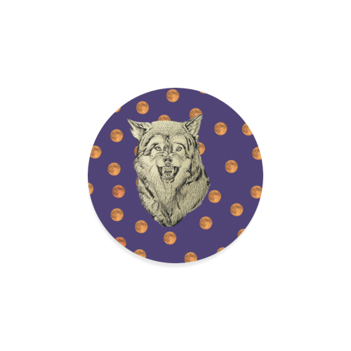 Wolf and moon round coasters Round Coaster