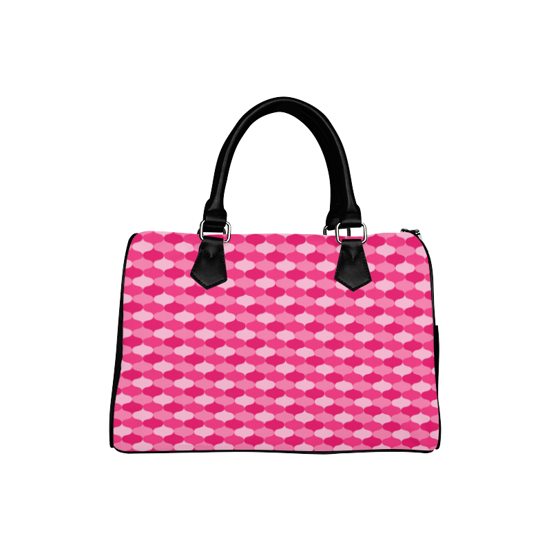 Pink Retro Lozenge Pattern by ArtformDesigns Boston Handbag (Model 1621)