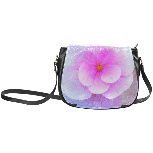 Beautiful Pink White Hydrangea Flower Art Classic Saddle Bag/Large (Model 1648)
