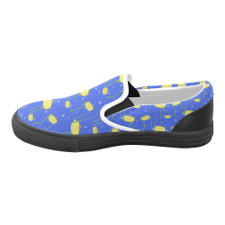 Yellow small submarine   - cartoon and yellow Women's Unusual Slip-on Canvas Shoes (Model 019)