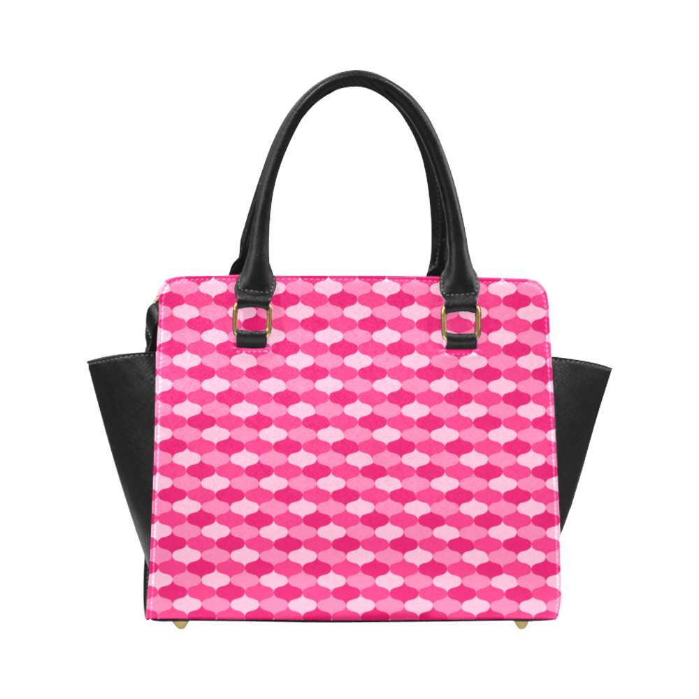Pink Retro Lozenge Pattern by ArtformDesigns Classic Shoulder Handbag (Model 1653)