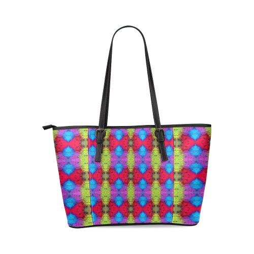 Colorful Painting Goa Pattern Leather Tote Bag/Small (Model 1640)
